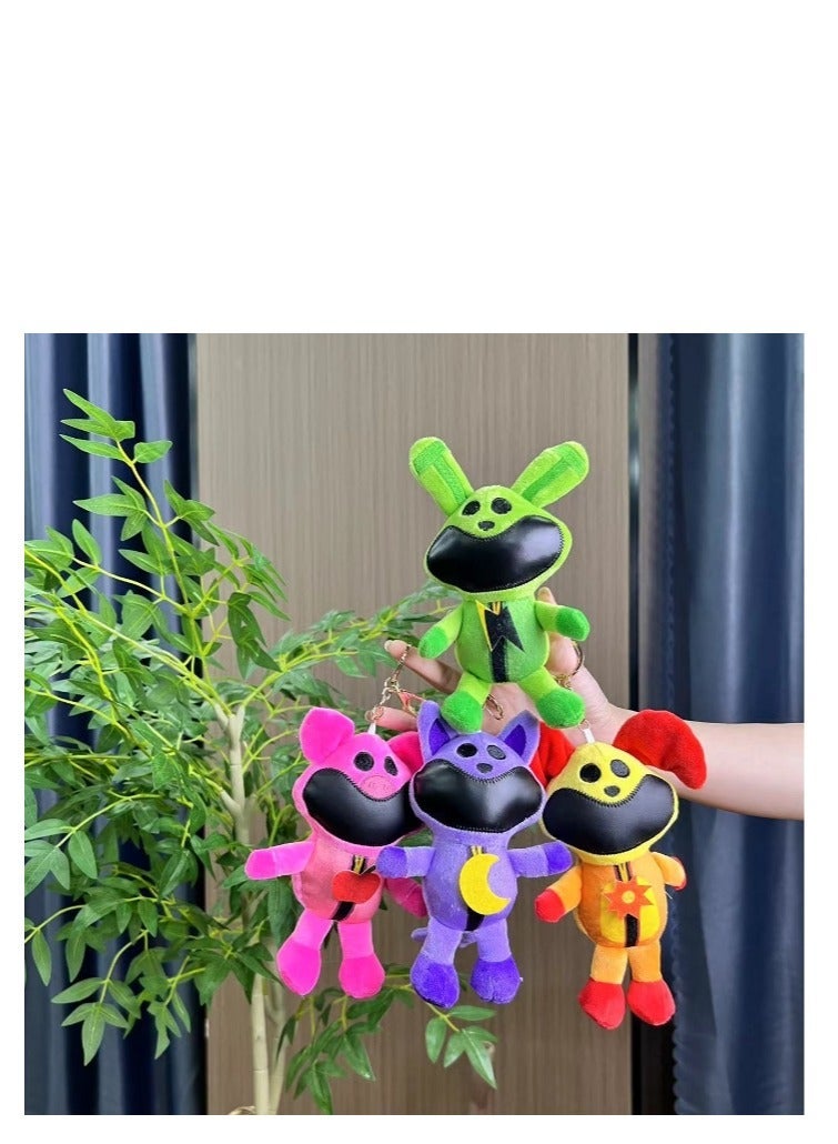 سلسلة مفاتيح SmilingCritters الجديدة الفصل 3 CatNap سلسلة مفاتيح Smiling Critters سلسلة مفاتيح قطة نائمة كرتونية أنمي SmilingCritters لعبة مفاتيح لمحبي الألعاب هدية عيد ميلاد للأطفال 8 قطع - Image 3
